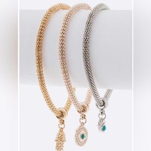 Hamsa Popcorn Tritone Bracelet Set